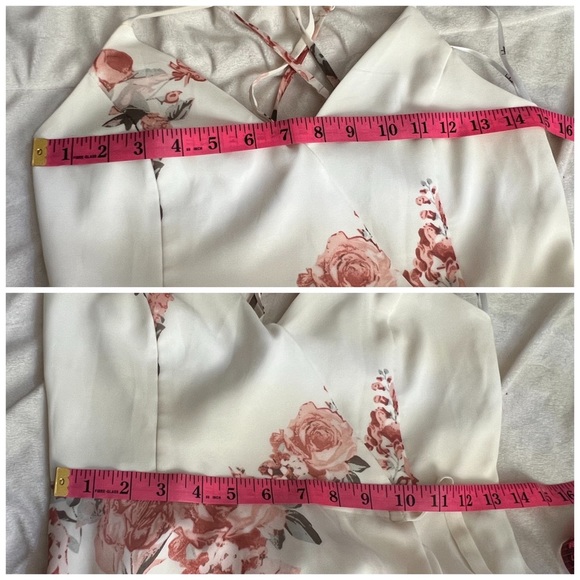 Lulus Elegantly Inclined Cream Floral Print Wrap Maxi Dress size xs - Picture 8 of 11